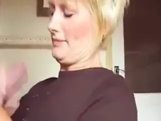 Cumshot on shirt and fingers step mom