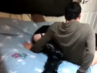 Crossdresser and BF make amateur oral