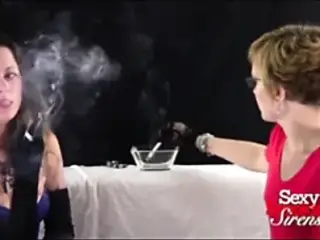 Smoking Fetish - Blonde and Brunette French Inhaling