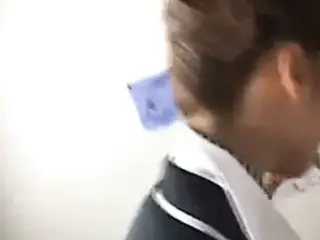 Japanese stewardess with collar over collar