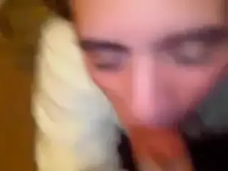 Homemade amateur blowjob - little mouth vs big cock
