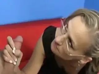 Mature Woman Jerks A Horny Young Guy