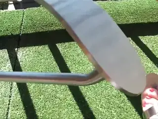 Sexy feet in metal heels 1