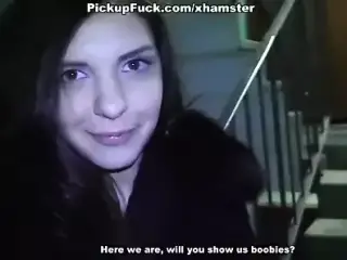 young girlfriend fuck hard in the stairwell