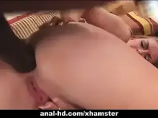 Blonde takes anal plugging from black cock