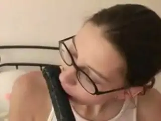 Erika with a tennis racquet handle