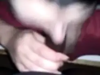 My uncut cock gettin' sucked!