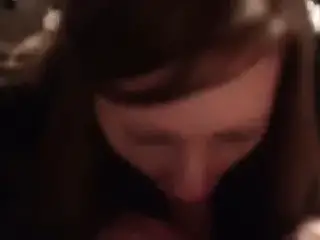 girlfriend sucking his cock deep