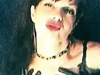 Leather gloves tease and smoking