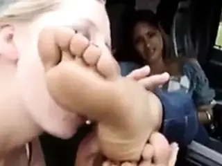 Lesbian Worship In Car 2