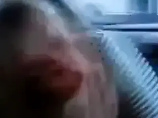 British slut sucking in car