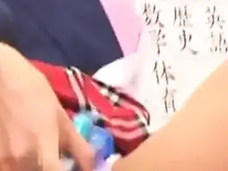 Japanese school girls loves toys nice squiting