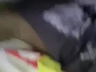 Cute black girl plays with her self