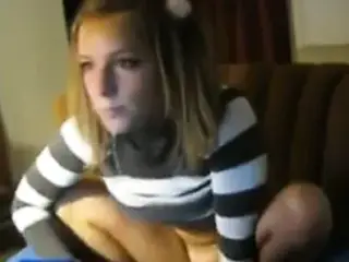 blonde playing with a dildo