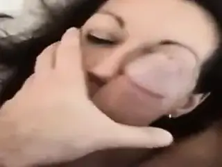 simulate on her face