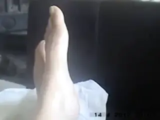 Footjob cum on feet POV