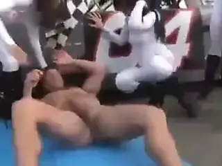 Racer Gets Fuck Of  A Lifetime From 4 Hot Babes