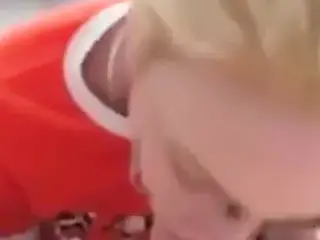 Blonde sutie strokes abd suck till CS