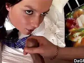 Taking A Big Dick In Her Schoolgirl Ass