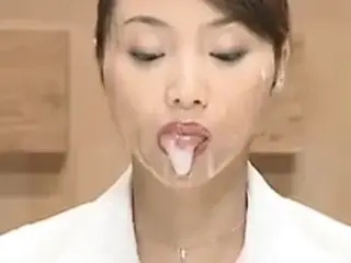 Asian newsreader bukkake 1