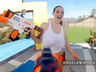 Angela White and Dani Daniels Fucking Outside