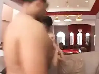 Skinny Blonde Slut Gangbang by Black Guys