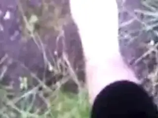 Dirty feet in the garden
