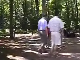 French Gangbang in forest