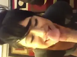 Sexy GF sucks the cum out with a smile