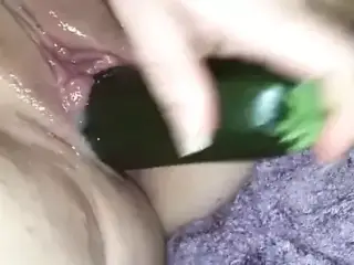 Big veggie in my pumped pussy