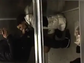 Elevator Blowjob. Cum in mouth