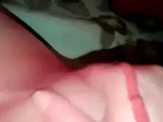 Mastubating in red pantyhose