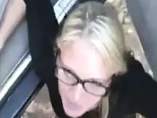 Blonde Outdoor Blowjob & MASSIVE FACIAL