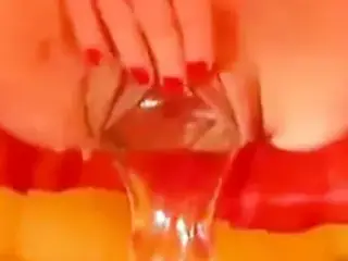 Huge Wine Carafe Pussy Insertion