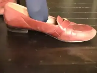 Caroline's brown work loafers