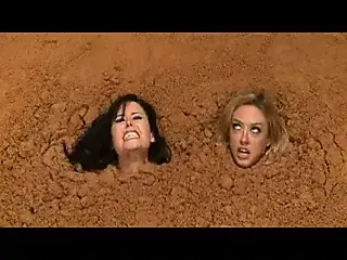 2 Nude Busty Women in Quicksand