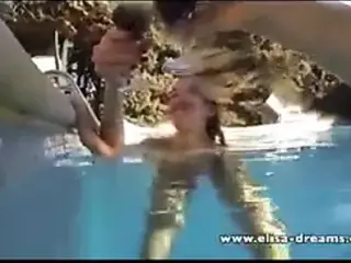 Flashing and public sex video in a pool