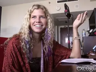 Blonde College Hippie Fucked to Orgasm and Covered in Cum