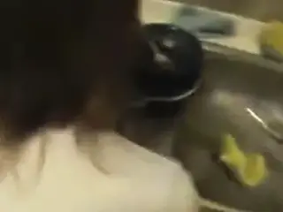 Her orgasm in the kitchen