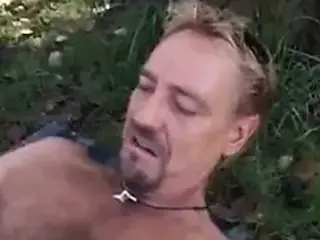 Blonde stepmom Fuck and facial in the garden