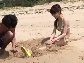 Frisky couple strip and fuck on the beach hardcore