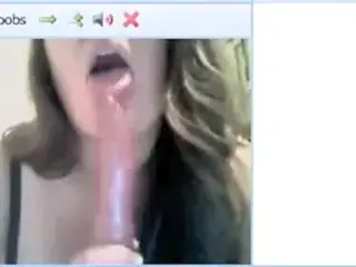 British Slut Sucks Dildo in Chatroom