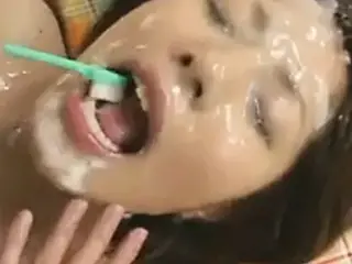 Arika Takarano - Bukkake Semen Toothpaste!