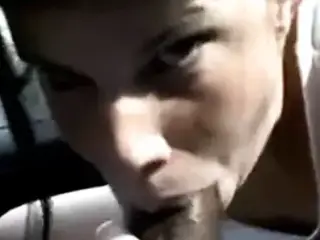 Housewife blowjob in the car