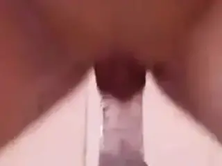 Girl with hot big saggy tits and nice labia riding her toy