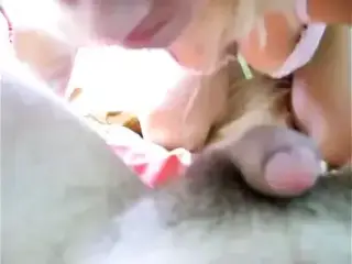 Beautiful blonde sucks his juicy little man