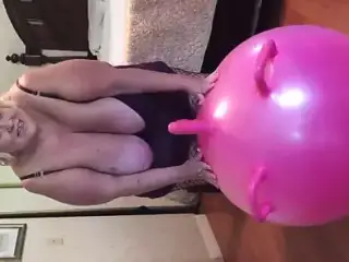 Candy on her bouncy ball