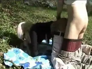 Amateur Blond fucked Outdoor