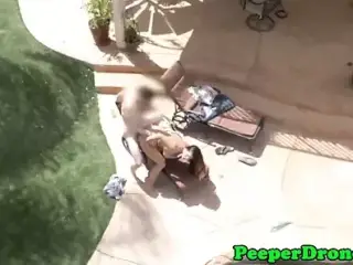 Drone spies on teen getting fingered