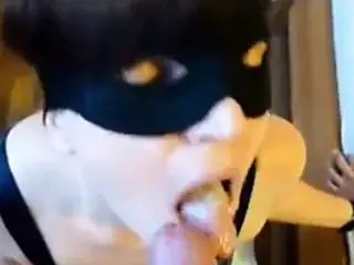 Black cum in mouth and swallow